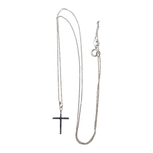 CRUZ COLGANTE CON DIAMANTES Y CADENA