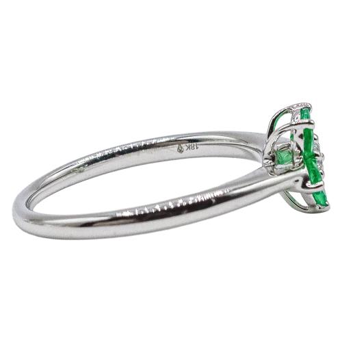 ANILLO CON ESMERALDAS Y BRILLANTE