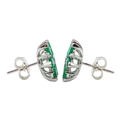 PENDIENTES CON ESMERALDAS Y BRILLANTES