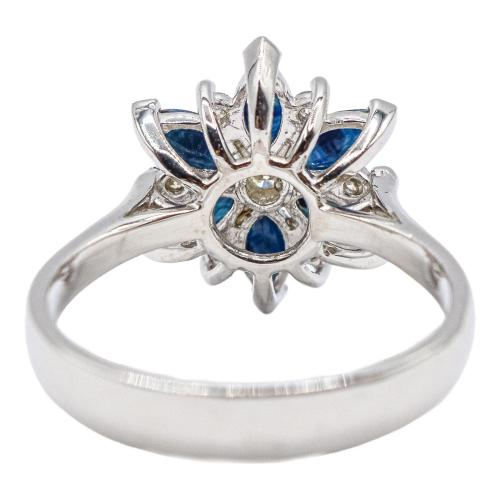 ANILLO CON ZAFIROS Y BRILLANTES