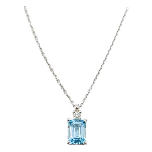 COLGANTE CON TOPACIO AZUL Y BRILLANTE