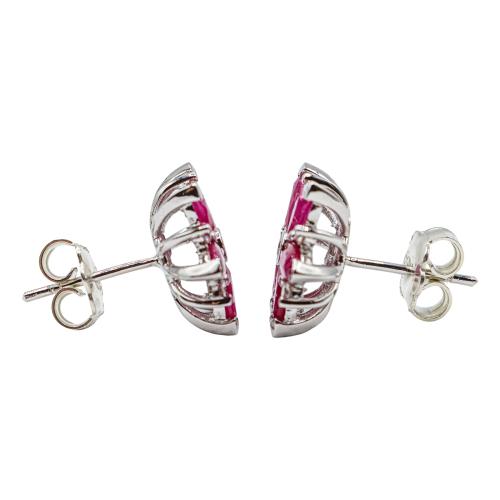 PENDIENTES CON RUBÍES Y BRILLANTES
